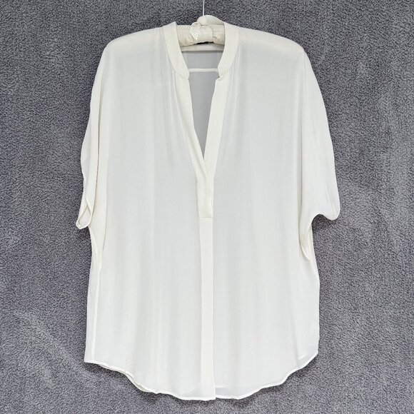 Vince Silk Dolman Cap Sleeve blouse Off White Large - Picture 2 of 6